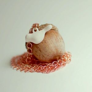 ✂️price cut ✂️Acorn necklace,  chain & bird charm