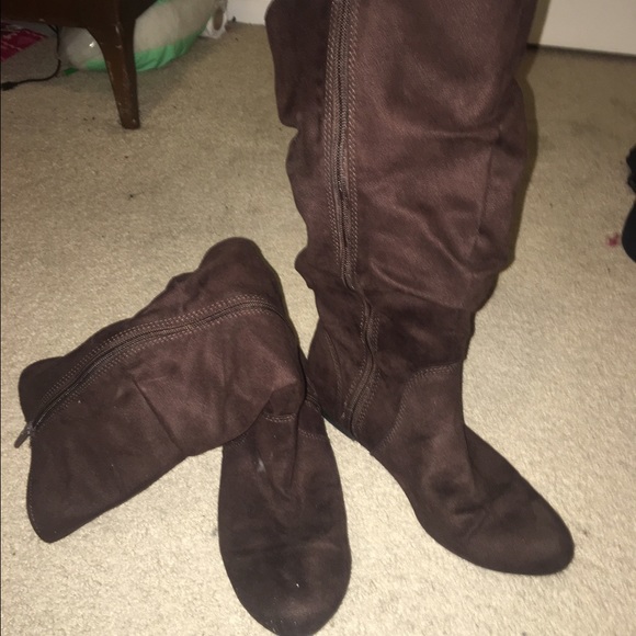 Tall Brown Boots, Small heel, size: 9