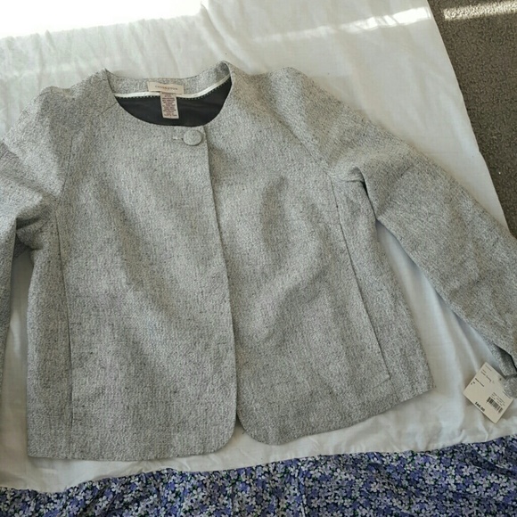 Silver One Button Blazer