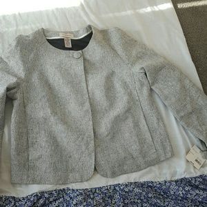 Silver One Button Blazer