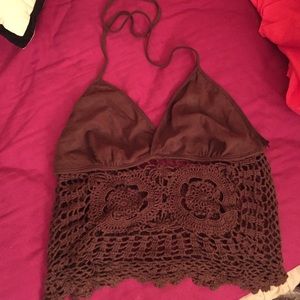 Brown halter top