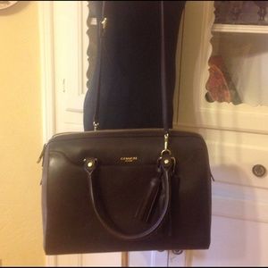 Coach Large Haley in Chocolate Leather, Suede