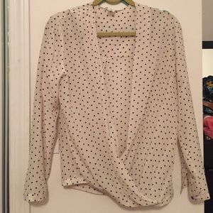 Club Monaco polka dot silk top