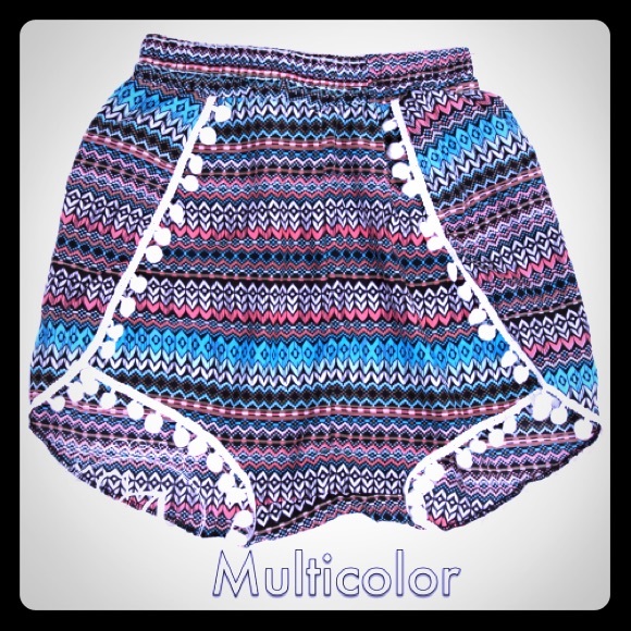 Multicolor Pom shorts! - Picture 1 of 3