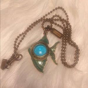 Coach fish pendant necklace 💯% authentic