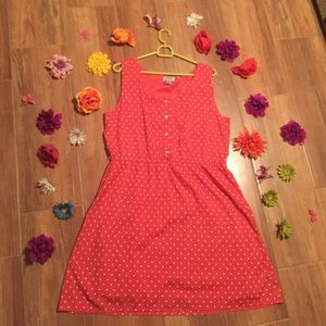 Cute Salmon pink heart elastic waist dress