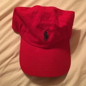 red polo hat