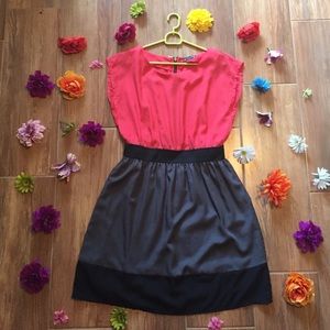 Bebop elastic band pink and black short dress