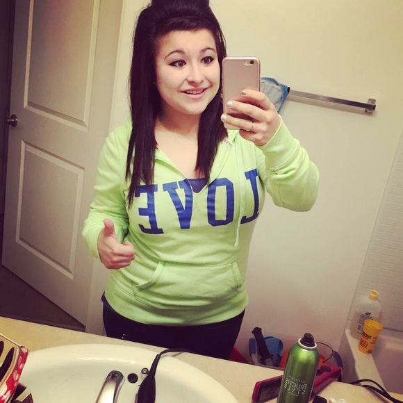 PINK Bright green VNeck pull over