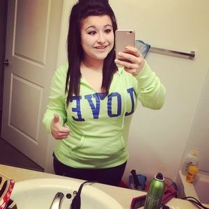 PINK Bright green VNeck pull over