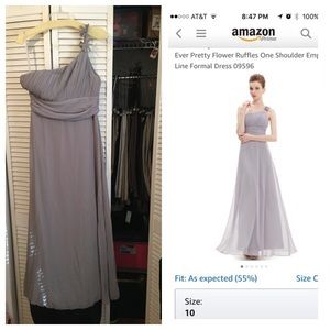 Grey chiffon formal dress by Ever Pretty.