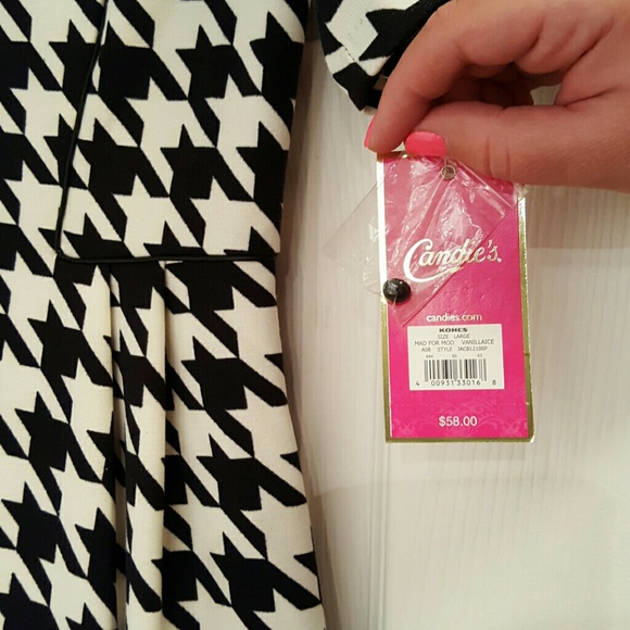 Hounds tooth Aline quarter sleeve dress - Picture 2 of 3