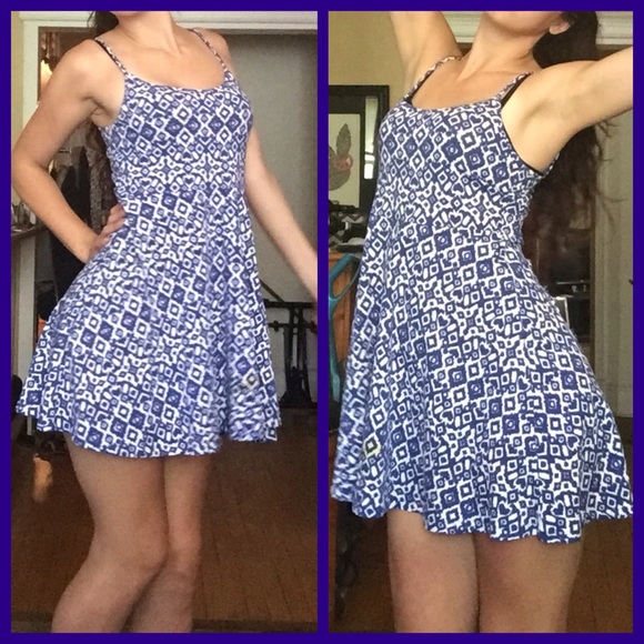 Cobalt and white mini summer dress!