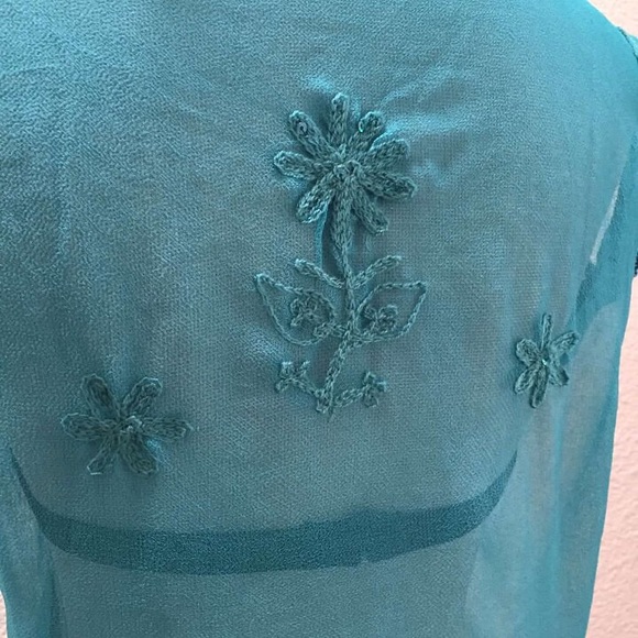 Teal Treat Tunic/Swim Cover, Handmade in India - Picture 4 of 4