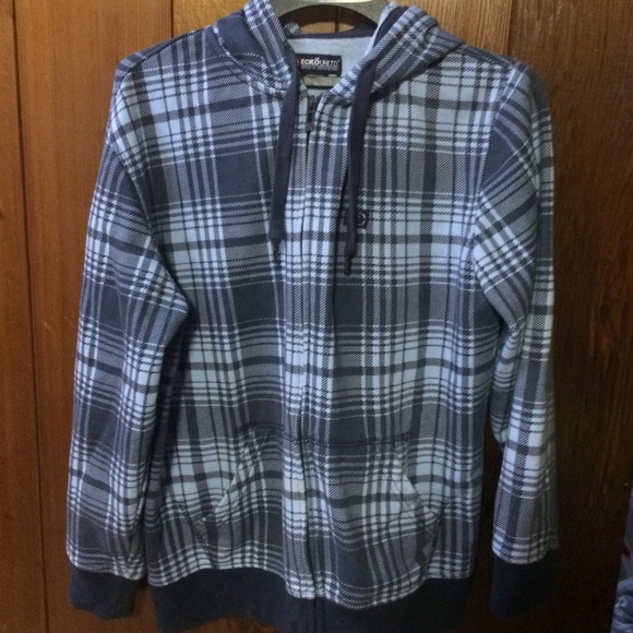 Ecko blue plaid jacket with zipper - Picture 1 of 3