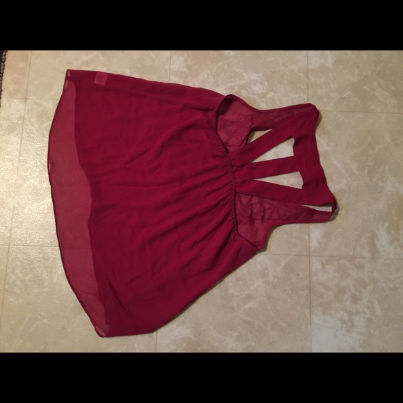Cute Chiffon Red Tank - Picture 2 of 2