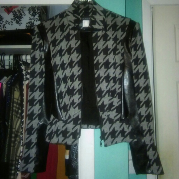 Houndstooth print jacket