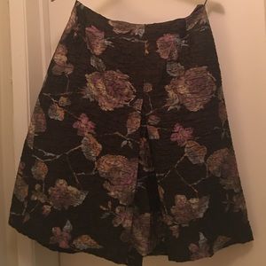 Miu Miu brown floral  single pleat skirt