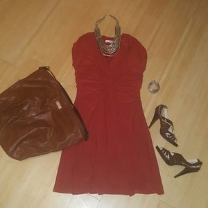 Evan Picone burnt orange dress