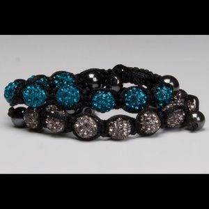 Shamballa Bracelet in Silver and Blue