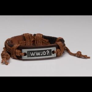 WWJD Bracelet. Leather what would Jesus do.