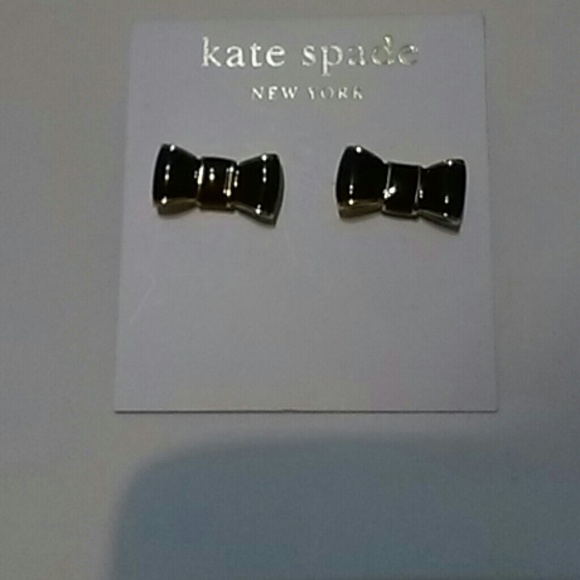 kate spade Jewelry - Kate Spade bow earring in black and gold