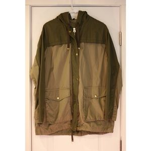 Topshop Green Olive Two Tone Utility Jacket