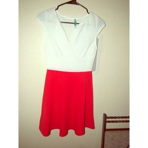 Orange & white dress