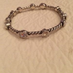Brighton faux pearl and rhinestone bangle
