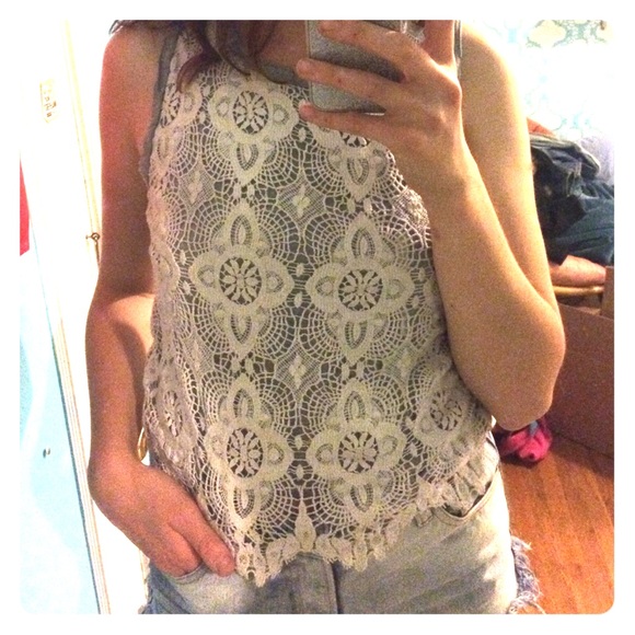 White lacey tank