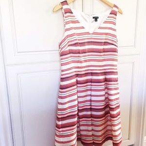 Ann Taylor Striped V-Neck Dress