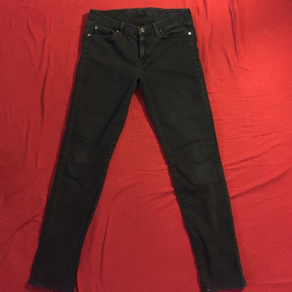 7 for all mankind slim cigarette black pants