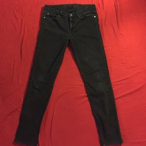 7 for all mankind slim cigarette black pants