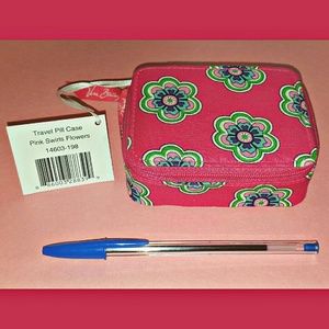 Vera Bradley Pink Swirl Flowers Travel Pill Case