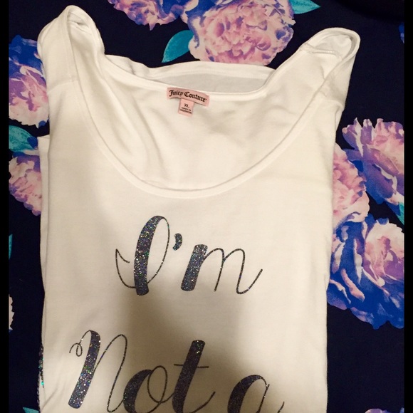 NWOT Juicy Couture t-shirt XL white and sparkles - Picture 4 of 4