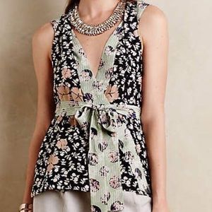 Anthropologie silk wrap top size 4