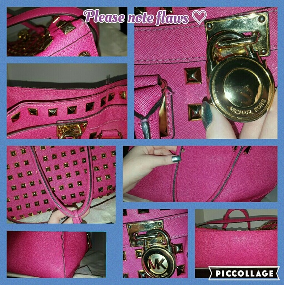 ❌SOLD❌ Leather Pink Studded Large Bag/Wrislet - Picture 4 of 4