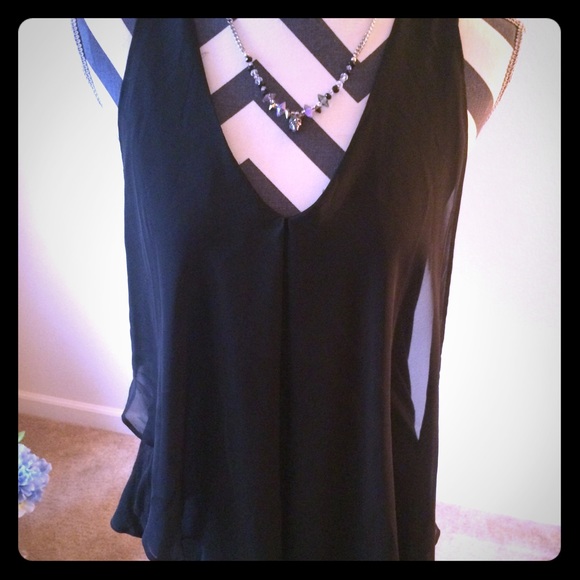 Converse Racer back tank w/asymmetrical sheer front