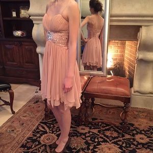 Nude Pink Short Formal Dress