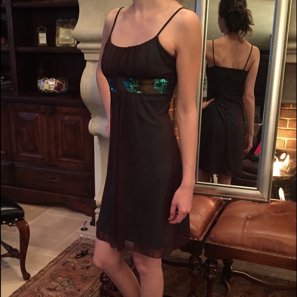 Brown & Turquoise Short Formal Dress
