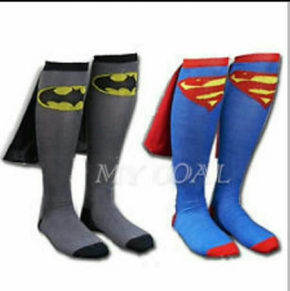 Batman and Superman Cape Socks