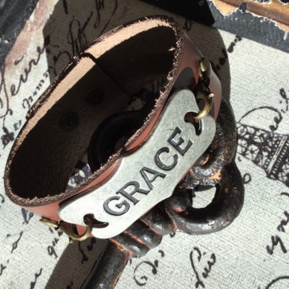 🙏🏻GRACE🙏🏻Brown Leather Cuff🙏🏻Custom🙏🏻 - Picture 2 of 6