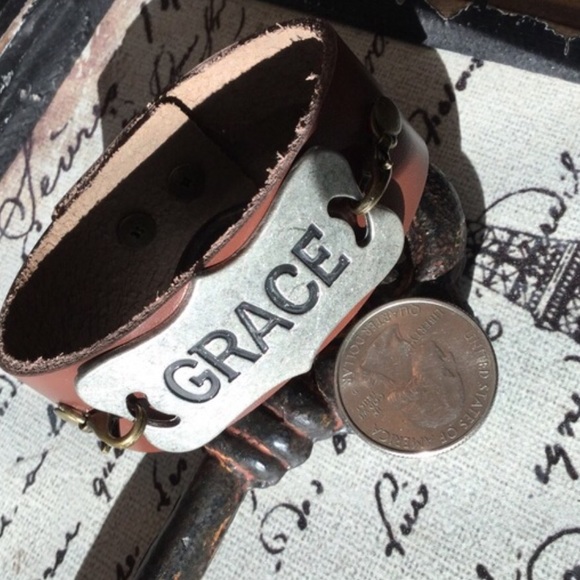 🙏🏻GRACE🙏🏻Brown Leather Cuff🙏🏻Custom🙏🏻 - Picture 3 of 6