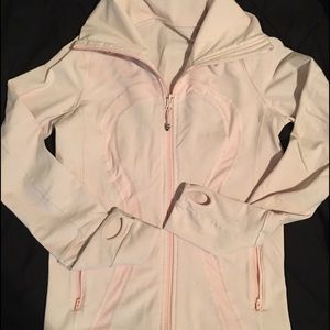 Pale Pink Lulumon Jacket Yoga Workout