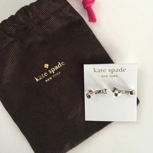 NWT Kate Spade Silver Bow Earrings