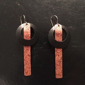 Black and bronze earrings!