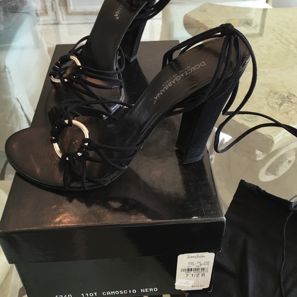 Dolce & Gabbana black suede strappy sandals - Picture 3 of 4