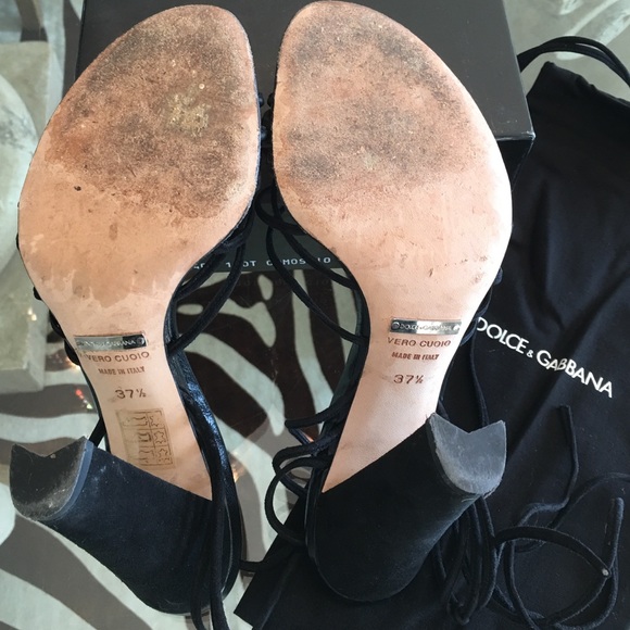 Dolce & Gabbana black suede strappy sandals - Picture 4 of 4