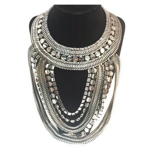 Egyptian inspired bib necklace