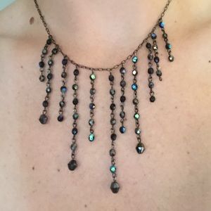 Beautiful blck multi colored bead necklace